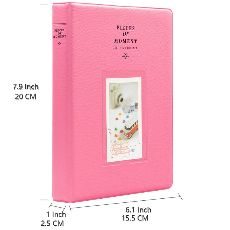 Ablus 128 Pockets Mini Photo Album - Fits for Fujifilm Instax Mini 11 Mini 9 Mini 8 Mini 90 Mini 25, Polaroid Snap PIC-300, Kodak Mini 3-Inch Film(Flamingo Pink) - Image 2